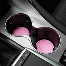 SINGARO Car Cup Coaster, 4PCS Universal Non-Slip Cup Holders Embedded In Ornaments Coaster, Car Interior Accessories, Black