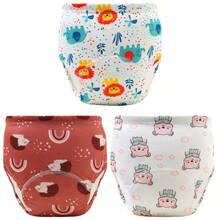 5pcs Reusable Baby Potty Training Underwear, Comfortable Breathable Thin Anti-Leak Cloth Diapers For Newborn Baby Boys Girls, Washable, Breathable Training Pants, Leakproof, Unisex, All Season Infant Clothing - Elegant Printed Patterns, Great Gift For Every Baby - Multicolor - View 34