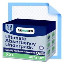 Large Disposable Absorbent Bed Pads (36 X 36, 50 Count) - Waterproof Chux Underpads Adult, Senior, Kid, Puppy & Furniture - 36x36 Inches - View 2