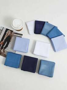 10 Packs Of Pure Color Classic Polyester Absorbent Handkerchiefs, Soft And Comfortable For All Seasons, Small Square Handkerchiefs For Elderly Women To Wipe Sweat, Gifts For Good Friends