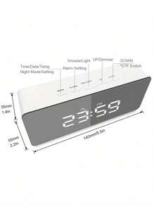 1 Stück moderner, minimalistischer Wecker, Tischplatte intelligentes multifunktionales Display, LED-kreative leuchtende digitale Tischwachwecker, Temperatur, Datum, Schlafmodus 12/24H, Helligkeitsdimmer, Raumdekoration, Schlafzimmerdekoration, Studentenwohnheim Dekoration, Schulanfang, Schuldekoration, Schulüberraschung