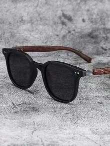 2副木纹腿铆钉时尚眼镜 男女通用时尚眼镜 - 2pcs - 查看 3