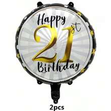 5pcs Black & Gold Foil Balloons - 18 Inches Round Digit, Suitable For 21st, 30th, 40th, 50th, 60th Birthday Celebration - Perfect For Party Decoration, Anniversary, Birthday Party - Multicolor - View 17