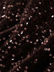 Women Long Skirt, Elegant Elastic Waist Shiny Sequins Casual Skirt Streetwear For Daily - 咖啡色 - 查看 9