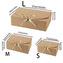 10 Pieces White, Black, Pink, Wood Color- Gift Box With Lid, Gift Box With Ribbon For Bridesmaid Proposal Box, Gift Box For Wedding, Anniversary, Bridal Shower And Other Parties, Valentine's Day Gifts, Valentine's Day - 棕色 - 查看 7