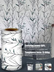 1 Roll 1m/3m/5m Retro Tree Branches Minimalist Wallpaper, Suitable For Home Renovation, Room Decoration, Cabinet Refurbishing, Bathroom Decoration, Vinyl Wall, DIY, Waterproof, Anti-Fouling, Aluminum Foil Wallpaper, Opaque, Good Ductility, Easy To Clean, Self-Adhesive Wall Paper, Wallpaper, Wall Decals - Multicolor - View 2
