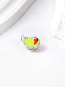 1pc Simple Unique 925 Sterling Silver Enamelled Guacamole Charm DIY Women Fine Jewelry Gift