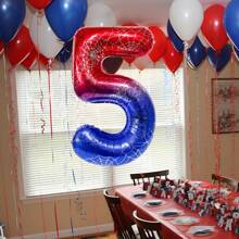 40 Inch Spider Theme Number 0-9 Foil Balloon Birthday Graduation Season New Year's Anniversary Party Decoration ﻿