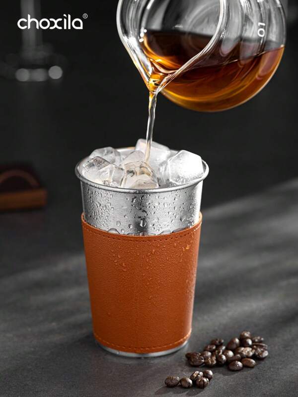 choxila 1pc Stainless Steel Coffee Cup, Ice American Coffee Cup, Outdoor Camping Water Cup, Tea Cup