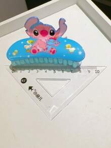 Disney 1 pièce Pinces à cheveux en acrylique style mignon dessin animé Stitch pour queue de cheval, accessoire de mode pour cheveux, accessoire de cheveux élégant