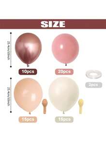 Retro Blush Pink Balloons, 60 Packs 10 Inch Dusty Pink Metallic Chrome Rose Gold White Sand Nude Balloons For Bridal Baby Shower Girls Boho Birthday Wedding Decorations Supplies