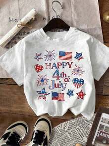Happy 4th Of July 2025, Patriotic Family T Shirts, 4th Of July T Shirts, American Flag Group T Shirts, American Patriotic T Shirts, Independence Day - White - View 3