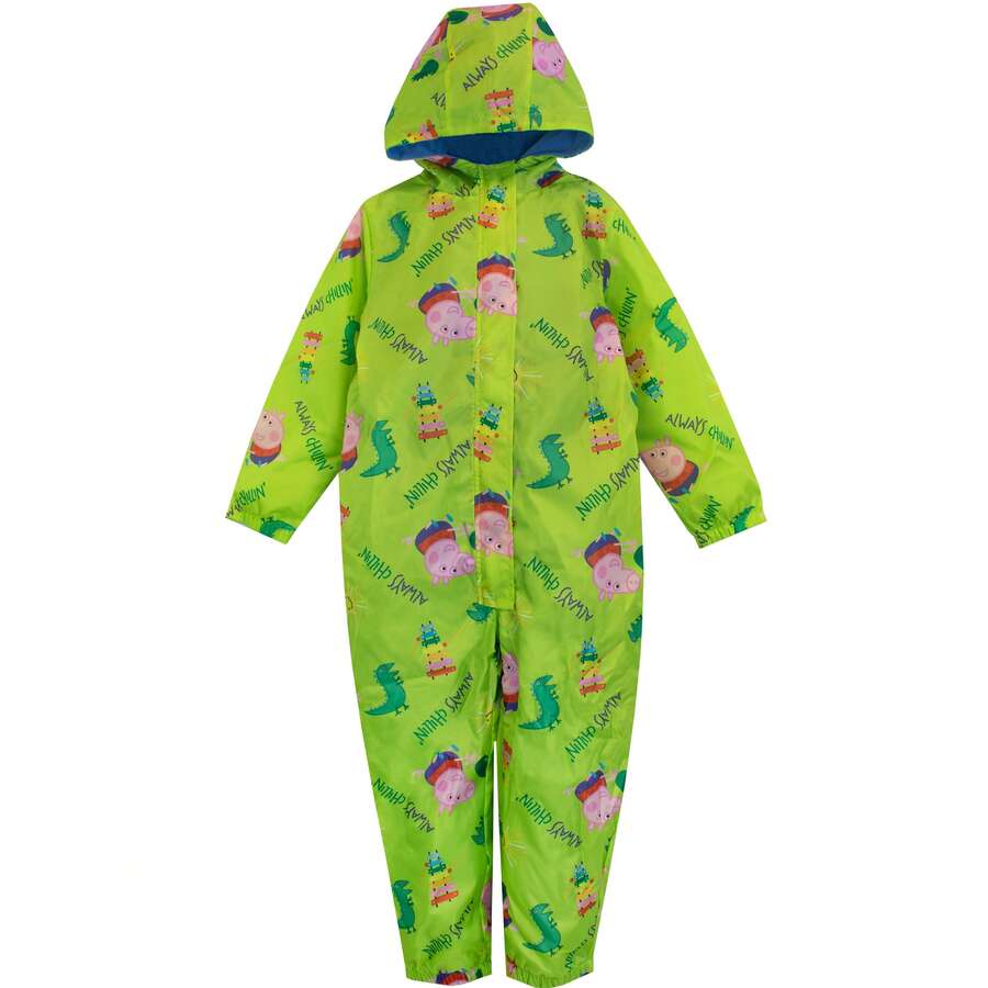 Peppa Pig Puddle Suit | George Pig Boys' Waterproof Rain Jumpsuit | Kids' Outdoor Wear | Fast UK Delivery Shipping | Trusted UK Seller | Great Gift For Kids | Perfect For Birthdays And Christmas - Green - View 1