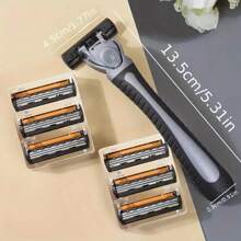 Premium Men's Razor With 3-Layer Stainless Steel Blades, Manual Razor Replacement Head, Gift For Father's Day, Christmas, Mother's Day