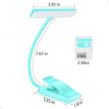 Local Delivery--19 LED Rechargeable Book Light For Reading In Bed With Memory Function- Eye Caring 3 Color Temperatures,Dimming Brightness,80 Hrs Runtime Lightweight Clip On Light For Book Lovers - 藍色 - 查看 8