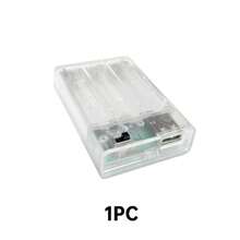 1pc 3 AA Battery Case USB Female Socket Transpant Battery Box Holder For 4.5V Suitable For Fairy Atmosphere Decorative LED String Light Curtain Lights And Other Device With Cover And On/Off Switch - White - View 11