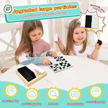 Educational Hiding Blocks Puzzle For Ages 3+ - Brain - Boosting 2 - Player Challenge With 370 Question Cards - Black and White - View 3