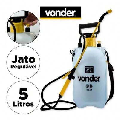 Pulverizador Borrifador 5 Litros Com Compressão Prévia Jato Regulável Vonder