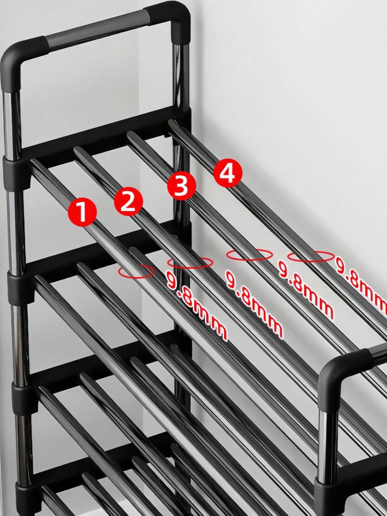 رف أحذية أسود صغير بعرض 45 سم – تصميم عصري موفر لل...