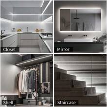 Striscia luminosa LED 2835 con sensore di movimento, interruttore automatico, bianco caldo flessibile, alimentata tramite USB, adatta per scale, armadi, cucine, camere da letto e illuminazione nei corridoi