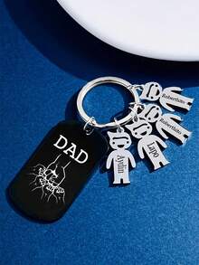 1pc Personalized Laser Engraved Stainless Steel Keychain With Dad Fist Design, Father's Day Memorial Gift, Metal Decoration, Backpack Accessory, Gift For Dad, Fashionable Accessory , Engraved, Stainless, Unisex, Casual, Custom, Personalized, Unique, Customized, Travel Accessories, Travel Accessories, School Supplies, For Teenagers, Junior High School Students, Middle School Students, High School Senior High School Students, College Students, University Students, Freshman, Sophomore, Underclassmen,Delicate Romance,For Office,For School,For Classroom,For Teacher Gifts,For University,For Colleague,For Dorm Rooms - Multicolor - View 19