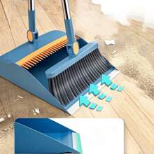 2pcs Home Broom, Dustpan And Brush Set, Thickened Broom, Long Handle Brush And Dustpan, Non-Stick Hair Floor Cleaning Tools For Home, Office, School Dorm, Cleaning Supplies, Cleaning Gadgets