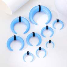 9 件朋克亚克力彩色闪光喇叭形 U 型插头锥形耳撑穿孔工具套件，男女通用身体首饰，适合时尚节日派对 - 彩色 - 查看 3