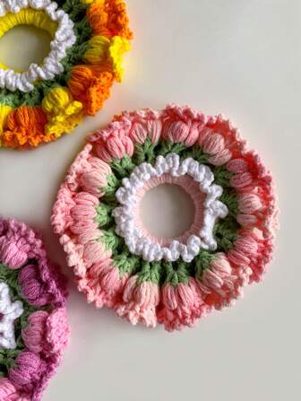 1Pc Handmade Lily Of The Valley Flower Hair Scrunchies Hair Tie, Beach Wedding Accessories Back To School