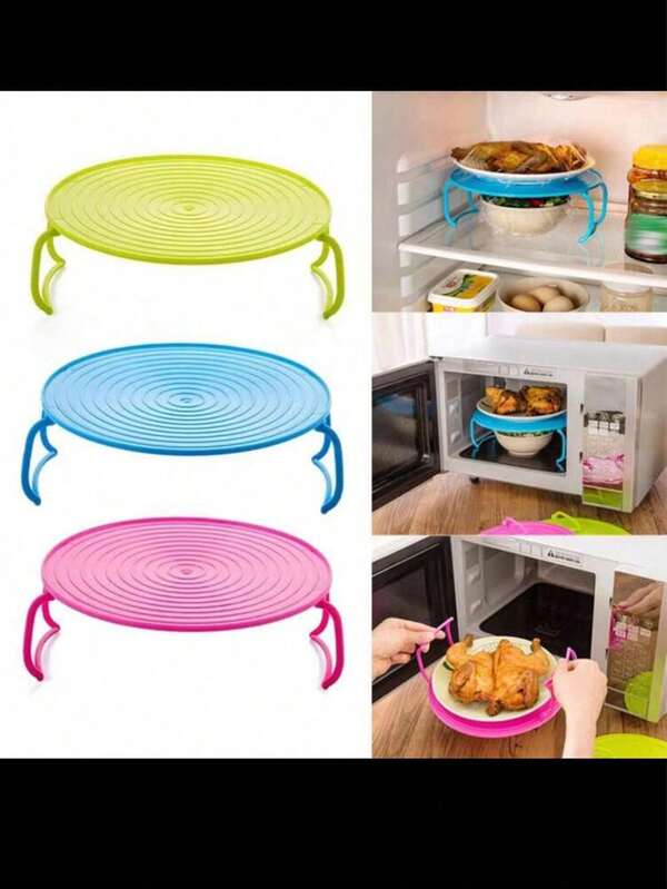 Bandeja multifuncional para armazenamento de alimentos em micro-ondas com alça, bandeja durável para alimentos domésticos, adequada para cozinhas e restaurantes, organizador de cozinha e depósito, acessórios de cozinha