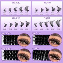 RITALASH Lash Clusters DIY Cluster Lashes Book Clusters Eyelash Extensions False Eyelashes Individual Lashes Wispy Fluffy Lash Extension Kit Natural Look(150D+WL Style Lashes) - Black - View 3