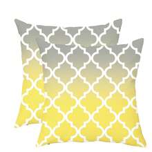 2件100%涤纶纤维枕套，抽象简约几何图案，波西米亚风格，适合装饰沙发、客厅、房间、户外露台和庭院。单面印花，不含枕芯（16英寸*16英寸、18英寸*18英寸、20英寸*20英寸）