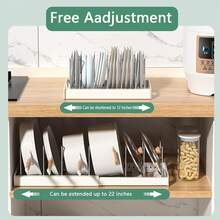 Pots And Pans Organizer Ultimate Kitchen Organizer, Space-Saving Expandable Shelf With Pot Lid Holder, Utensil Rack, Dish Drainboard - 彩色 - 查看 5