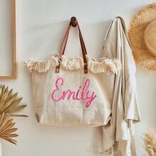 Bolsa de tela personalizada bordada para dama de honor, bolsa de lona, adecuada para regalos de la fiesta nupcial, bolsa de playa con borlas estilo bohemio, adecuada para novia, regalos de despedida de soltera, bolsa de tela, bolsa de dama de honor, bolsa de playa para dama de honor, regalos para dama de honor, bolsa de tela personalizada, bolsa de playa, bolsa de tela de playa, regalos para mamá, bolsa de tela para dama de honor, bolsa de arpillera, regalos para ella, útiles escolares, vuelta al cole, regalos escolares, suministros de oficina, artículos escolares, suministros para el aula - Multicolor - Ver 7