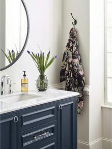 Amerock Adare - Gancho decorativo de pared tradicional de doble punta, color negro mate - Mate negro - Ver 9