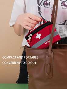 1pc Portable Medical Bag For Travel, Outdoor Storage, Health Bag, Medicine Box For Travel, Home Medicine, Home Fabric Medicine Box - 彩色 - 查看 5