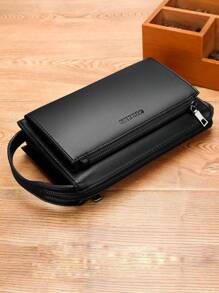 New Style Men's Anti-Theft Multi-Pocket Clutch Bag With Coded Lock, Long Wallet, PU Leather, Multi-Function Toiletry Bag