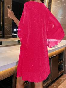 Women's V-Neck Bell Sleeve Dress