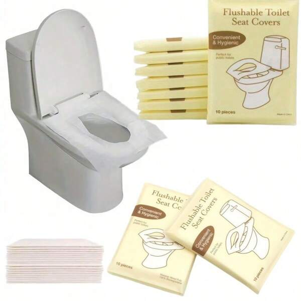 5 Packs Disposable Toilet Seat Covers: Travel In Comfort And Hygiene With Thickened Waterproof Protection