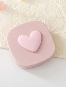 XIANG YU 新款极简马卡龙色隐形眼镜盒，化妆镜盒，3D爱心设计，便携小巧韩版，时尚高端收纳盒，学生必备 - 3d愛心 - 查看 9