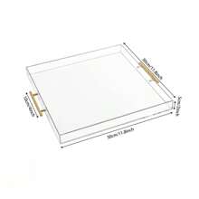 1 Stück transparenter, eleganter, moderner, rechteckiger Acryl Präsentations-Tablett mit Griff für Lebensmittel, Obst, Kosmetik, Parfüm und Frühstücks-Aufbewahrung, geeignet für alle Anlässe