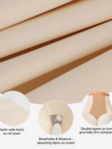 Women Seamless Shapewear Control Panties High Waist Trainer Tummy Butt Lifter Body Shaper Short Thighs Slimmer - 米色 - 查看 5