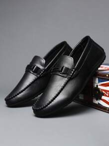 2025 Spring Men's Business Formal Fashion Korean Style Shoes, Loafers, Moccasins, Soft Bottom Slip-On Driving Shoes (Loafer Product Sizes Run Small, Large-Footed Customers Are Advised To Buy One Size Up)