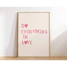 1 pieza Arte de pared minimalista cartel de corazón rojo cita de amor pintura en lienzo palabras de esperanza decoración del hogar con marco opcional