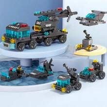 Bloques de construcción 8 en 1 de la fuerza policial especial, brigada de bomberos, policía, tanque militar de partículas pequeñas, juguetes educativos de rompecabezas para niños, robot transformable, desarrollo de inteligencia, regalo de cumpleaños para niños y niñas