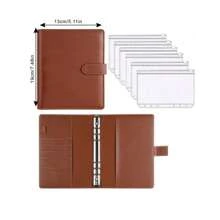 A Macaron Loose Leaf Notebook With Zipper Storage, Notebook, Savings Bill Storage Bag, Equipped With 6 Cash Envelopes, Used For Students To Store Stationery Such As Pens, Rulers, Home Storage Cards, Documents, Office Storage Receipts, School Supplies,Back To School