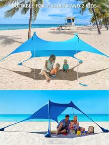 1set Practical, And Essential Outdoor Accessory, Beach Tent Shelter, Ideal Gift For Beach Lovers, Families, Campers, Camping Equipment - Multicolor - View 9