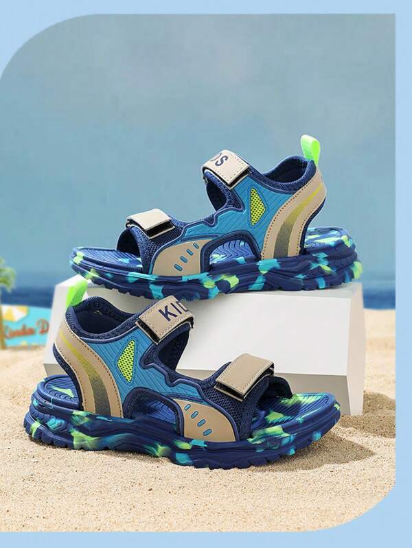 2022 New Summer Soft Bottom Anti-Slip Beach Sandals, Children & Big Kids Sports Breathable Boys Sandals