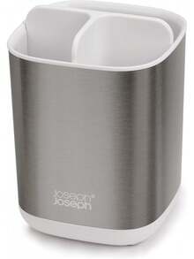 Tooth Brush Holder Joseph Joseph EasyStore Stainless-Steel Toothbrush Holder Bathroom Storage Organizer Caddy, Small - Màu mộc - Xem 9