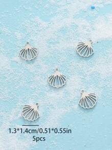 5/10pcs Stainless Steel Beach Ocean Vacation Style Starfish, Octopus, Shells, Sea Fish, Conch, Whales, Fashionable Bracelets, Necklaces, DIY Accessories And Pendants Featuring Marine Animals