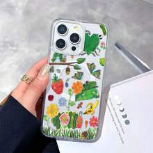 Very Hungry Caterpillar Food Collage Element Design Clear Magnetic Phone Case For IPhone [X/11/12/13/14/15/16 Pro Max]- Shockproof Anti-Aesthetic Clear Magnetic Phone Case For Girls, Women, BFF |Summer Gift Idea - 無色 - 查看 6